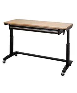 Husky 62 in. Adjustable Height Workbench Table with 2-Drawers in Black -FixPro Store husky workbenches hotl6202b12 4f 1000