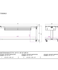 Husky 72 in. Adjustable Height Workbench Table with 2-Drawers in Black -FixPro Store husky workbenches hotl7202b12 40 1000