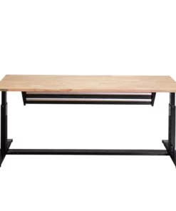 Husky 72 in. Adjustable Height Workbench Table with 2-Drawers in Black -FixPro Store husky workbenches hotl7202b12 4f 1000