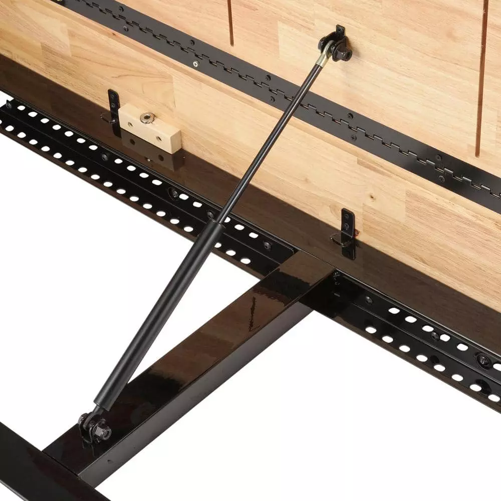 Husky 6 ft. Folding Adjustable Height Solid Wood Top Workbench in Black 7 Husky 6 ft. Folding Adjustable Height Solid Wood Top Workbench in Black - Image 5