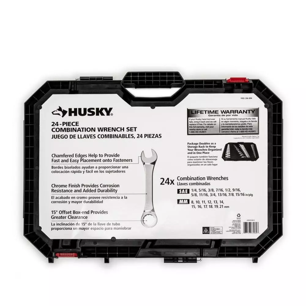 Husky SAE/MM Combination Wrench Set (24-Piece) 7 Husky SAE/MM Combination Wrench Set (24-Piece) - Image 5