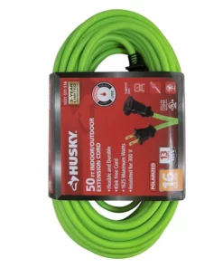 Husky 50 ft. 16/2 Indoor/Outdoor Extension Cord, Green 11 Husky 50 ft. 16/2 Indoor/Outdoor Extension Cord, Green -FixPro Store lime green husky general purpose cords hw16250hlg 40 1000