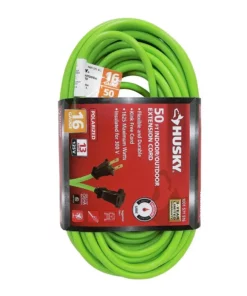 Husky 50 ft. 16/2 Indoor/Outdoor Extension Cord, Green 12 Husky 50 ft. 16/2 Indoor/Outdoor Extension Cord, Green -FixPro Store lime green husky general purpose cords hw16250hlg c3 1000