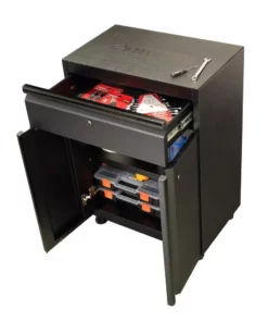 Husky Regular Duty Welded 24-Gauge Steel 1-Drawer 2-Door Garage Base Cabinet in Black (24 in. W x 33 in. H x 16 in. D) 18 Husky Regular Duty Welded 24-Gauge Steel 1-Drawer 2-Door Garage Base Cabinet in Black (24 in. W x 33 in. H x 16 in. D) -FixPro Store matte black powder coating husky free standing cabinets h24bc1drw 1d 1000