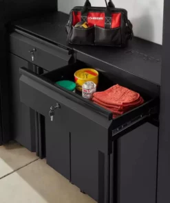 Husky Regular Duty Welded 24-Gauge Steel 1-Drawer 2-Door Garage Base Cabinet in Black (24 in. W x 33 in. H x 16 in. D) 19 Husky Regular Duty Welded 24-Gauge Steel 1-Drawer 2-Door Garage Base Cabinet in Black (24 in. W x 33 in. H x 16 in. D) -FixPro Store matte black powder coating husky free standing cabinets h24bc1drw 66 1000