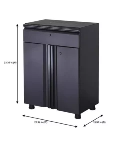 Husky Regular Duty Welded 24-Gauge Steel 1-Drawer 2-Door Garage Base Cabinet in Black (24 in. W x 33 in. H x 16 in. D) 17 Husky Regular Duty Welded 24-Gauge Steel 1-Drawer 2-Door Garage Base Cabinet in Black (24 in. W x 33 in. H x 16 in. D) -FixPro Store matte black powder coating husky free standing cabinets h24bc1drw a0 1000