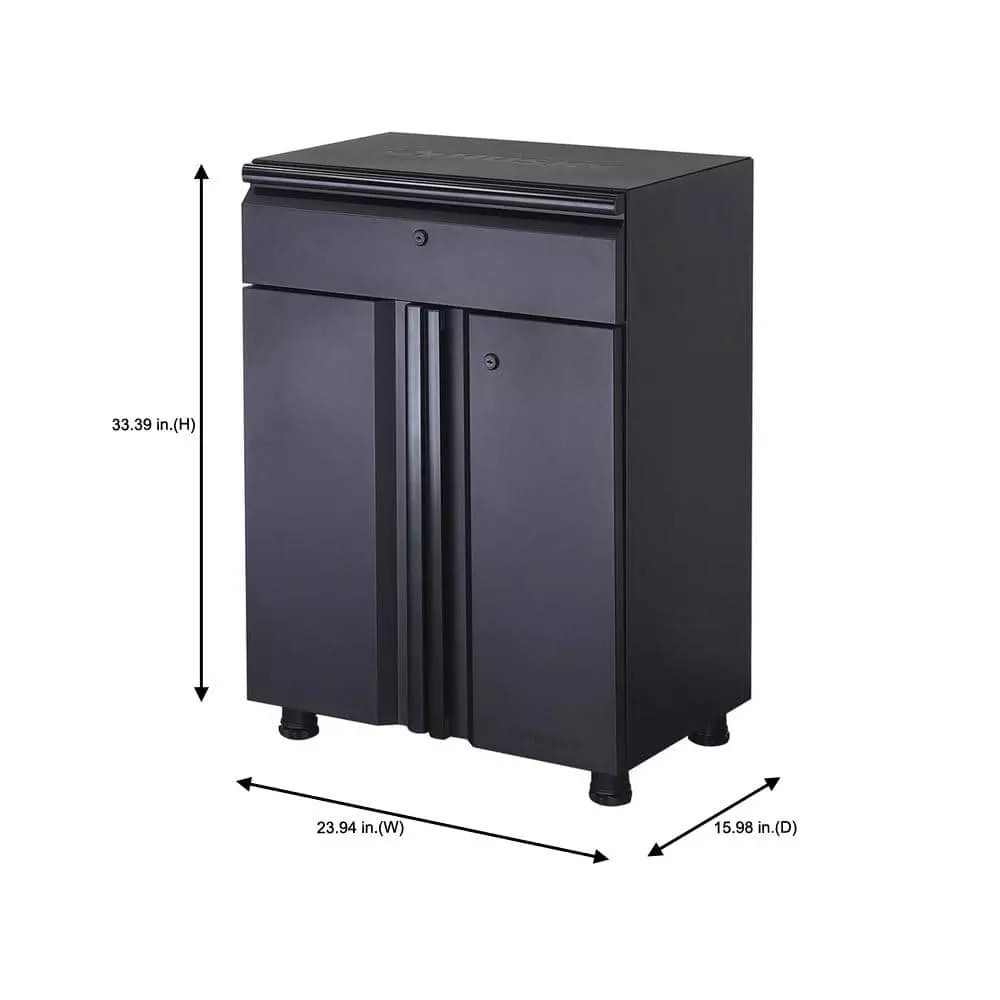 Husky Regular Duty Welded 24-Gauge Steel 1-Drawer 2-Door Garage Base Cabinet in Black (24 in. W x 33 in. H x 16 in. D) 6 Husky Regular Duty Welded 24-Gauge Steel 1-Drawer 2-Door Garage Base Cabinet in Black (24 in. W x 33 in. H x 16 in. D) - Image 4