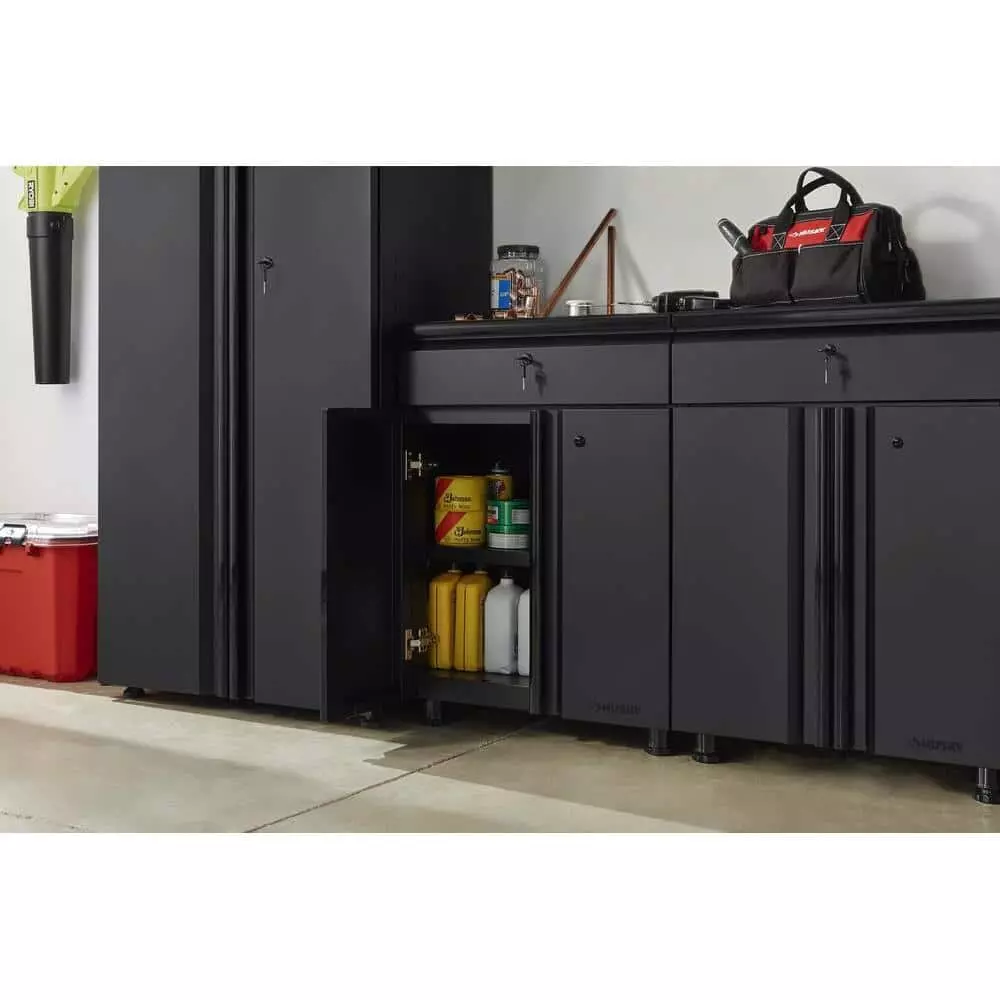 Husky Regular Duty Welded 24-Gauge Steel 1-Drawer 2-Door Garage Base Cabinet in Black (24 in. W x 33 in. H x 16 in. D) 4 Husky Regular Duty Welded 24-Gauge Steel 1-Drawer 2-Door Garage Base Cabinet in Black (24 in. W x 33 in. H x 16 in. D) - Image 2