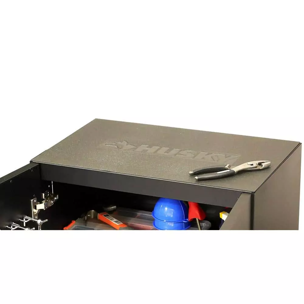 Husky Regular Duty Welded 24-Gauge Steel 2-Door Garage Base Cabinet in Black (24 in. W x 33 in. H x 16 in. D) 12 Husky Regular Duty Welded 24-Gauge Steel 2-Door Garage Base Cabinet in Black (24 in. W x 33 in. H x 16 in. D) - Image 10