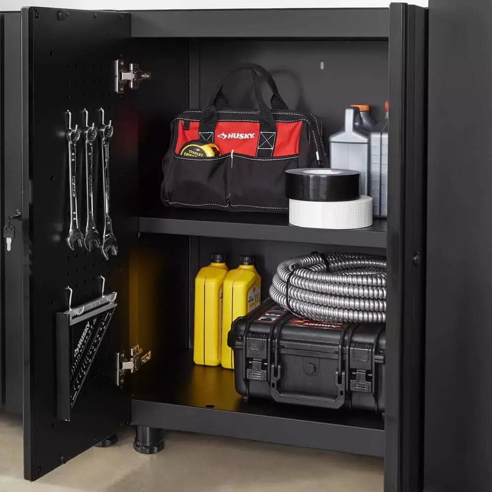 Husky Regular Duty Welded 24-Gauge Steel 2-Door Garage Base Cabinet in Black (24 in. W x 33 in. H x 16 in. D) 8 Husky Regular Duty Welded 24-Gauge Steel 2-Door Garage Base Cabinet in Black (24 in. W x 33 in. H x 16 in. D) - Image 6