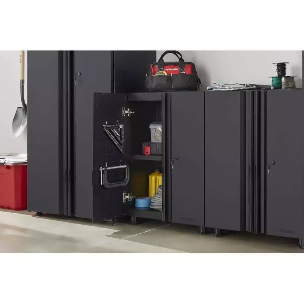 Husky Regular Duty Welded 24-Gauge Steel 2-Door Garage Base Cabinet in Black (24 in. W x 33 in. H x 16 in. D) 4 Husky Regular Duty Welded 24-Gauge Steel 2-Door Garage Base Cabinet in Black (24 in. W x 33 in. H x 16 in. D) - Image 2
