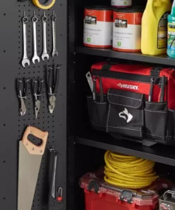 Husky Regular Duty Welded 24-Gauge Steel Freestanding Garage Cabinet in Black (31 in. W x 75 in. H x 20 in. D) -FixPro Store matte black powder coating husky free standing cabinets h30locker 66 1000