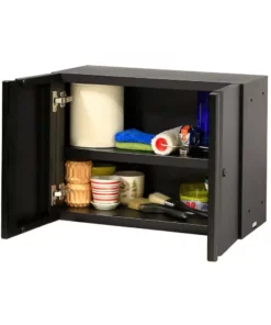 Husky Regular Duty Welded 24-Gauge Steel Wall Mounted Garage Cabinet in Black (24 in. W x 18 in. H x 12 in. D) 17 Husky Regular Duty Welded 24-Gauge Steel Wall Mounted Garage Cabinet in Black (24 in. W x 18 in. H x 12 in. D) -FixPro Store matte black powder coating husky wall mounted cabinets h24wcab 66 1000