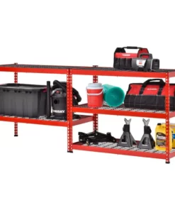 Husky 5-Tier Heavy Duty Steel Garage Storage Shelving Unit in Red (48 in. W x 78 in. H x 24 in. D) -FixPro Store red black husky freestanding shelving units mr482478w5 r 1d 1000