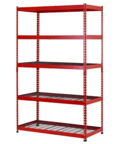 Husky 5-Tier Heavy Duty Steel Garage Storage Shelving Unit in Red (48 in. W x 78 in. H x 24 in. D) -FixPro Store red black husky freestanding shelving units mr482478w5 r 40 1000