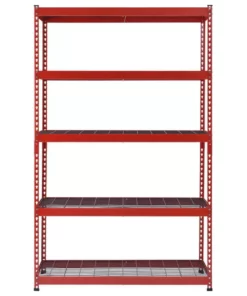 Husky 5-Tier Heavy Duty Steel Garage Storage Shelving Unit in Red (48 in. W x 78 in. H x 24 in. D) -FixPro Store red black husky freestanding shelving units mr482478w5 r c3 1000
