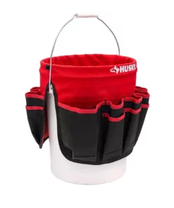 Husky 12 in. 30 Pocket Heavy Duty Bucket Jockey 5 Gallon In-Bucket Storage Tool Bag -FixPro Store red black husky tool bags hd10030 th 40 1000