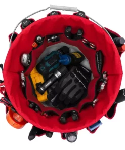 Husky 12 in. 30 Pocket Heavy Duty Bucket Jockey 5 Gallon In-Bucket Storage Tool Bag -FixPro Store red black husky tool bags hd10030 th 4f 1000