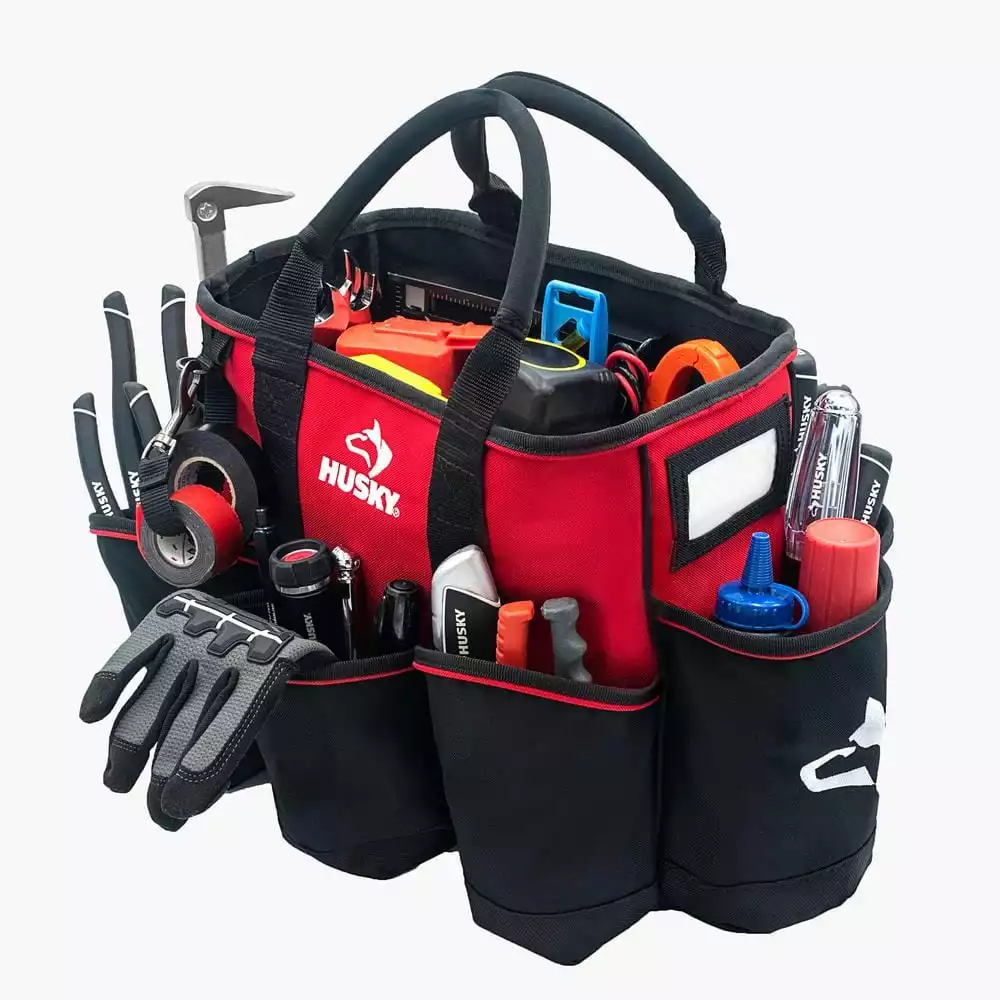 Husky 14 in. 15 Pocket Open Top Supply Tool Bag 4 Husky 14 in. 15 Pocket Open Top Supply Tool Bag - Image 2