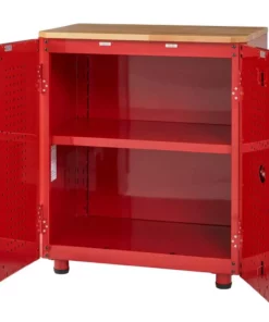 Husky Ready-to-Assemble 24-Gauge Steel 2-Door Garage Base Cabinet in Red (28 in. W x 32 in. H x 18 in. D) 18 Husky Ready-to-Assemble 24-Gauge Steel 2-Door Garage Base Cabinet in Red (28 in. W x 32 in. H x 18 in. D) -FixPro Store red husky free standing cabinets g2802br us 1d 1000