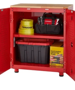 Husky Ready-to-Assemble 24-Gauge Steel 2-Door Garage Base Cabinet in Red (28 in. W x 32 in. H x 18 in. D) 19 Husky Ready-to-Assemble 24-Gauge Steel 2-Door Garage Base Cabinet in Red (28 in. W x 32 in. H x 18 in. D) -FixPro Store red husky free standing cabinets g2802br us 66 1000