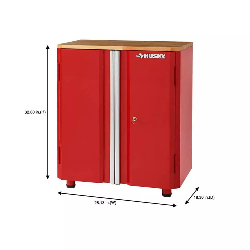 Husky Ready-to-Assemble 24-Gauge Steel 2-Door Garage Base Cabinet in Red (28 in. W x 32 in. H x 18 in. D) 6 Husky Ready-to-Assemble 24-Gauge Steel 2-Door Garage Base Cabinet in Red (28 in. W x 32 in. H x 18 in. D) - Image 4