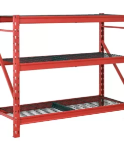 Husky 3-Tier Heavy Duty Industrial Welded Steel Garage Storage Shelving Unit in Red (65 in. W x 54 in. H x 24 in. D) -FixPro Store red husky freestanding shelving units hbr652454w3 r 40 1000