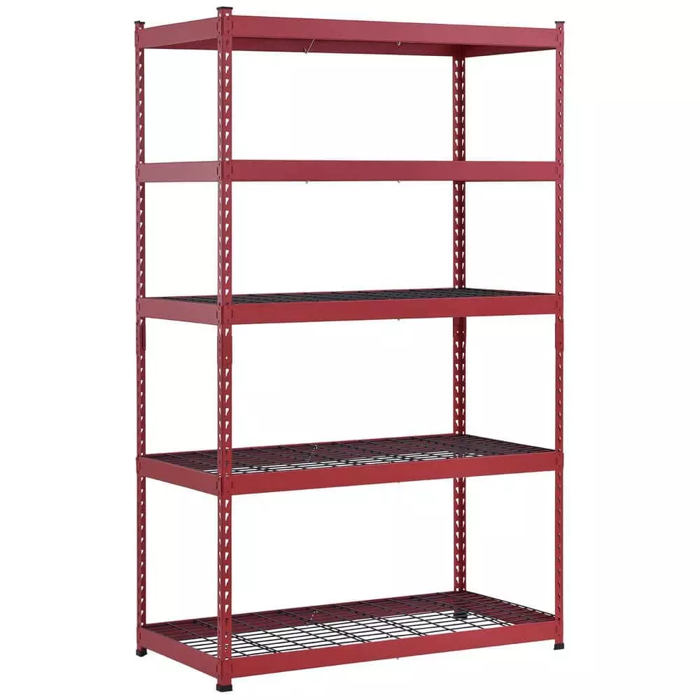 Husky 5-Tier Heavy Duty Boltless Steel Garage Storage Shelving Unit in Red (48 in. W x 78 in. H x 24 in. D) 5 Husky 5-Tier Heavy Duty Boltless Steel Garage Storage Shelving Unit in Red (48 in. W x 78 in. H x 24 in. D) - Image 3