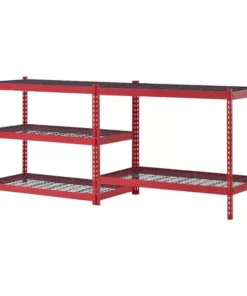 Husky 5-Tier Heavy Duty Boltless Steel Garage Storage Shelving Unit in Red (48 in. W x 78 in. H x 24 in. D) 24 Husky 5-Tier Heavy Duty Boltless Steel Garage Storage Shelving Unit in Red (48 in. W x 78 in. H x 24 in. D) -FixPro Store red husky freestanding shelving units n2r482478w5r 4f 1000