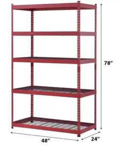 Husky 5-Tier Heavy Duty Boltless Steel Garage Storage Shelving Unit in Red (48 in. W x 78 in. H x 24 in. D) 23 Husky 5-Tier Heavy Duty Boltless Steel Garage Storage Shelving Unit in Red (48 in. W x 78 in. H x 24 in. D) -FixPro Store red husky freestanding shelving units n2r482478w5r c3 1000