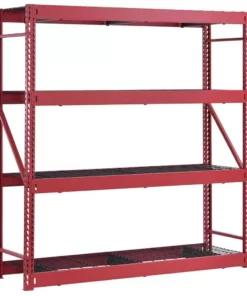 Husky 4-Tier Industrial Duty Steel Freestanding Garage Storage Shelving Unit in Red (77 in. W x 78 in. H x 24 in. D) -FixPro Store red husky freestanding shelving units n2w772478w4r 40 1000