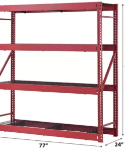 Husky 4-Tier Industrial Duty Steel Freestanding Garage Storage Shelving Unit in Red (77 in. W x 78 in. H x 24 in. D) -FixPro Store red husky freestanding shelving units n2w772478w4r c3 1000