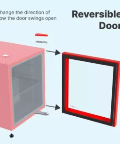 Husky 1.5 Cu. ft. 40-Can Glass Door Freestanding Countertop Quiet Mini Fridge with Reversible Door without Freezer (Red) -FixPro Store red husky mini fridges osfg010 rm 31 1000