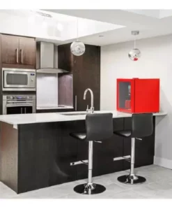 Husky 1.5 Cu. ft. 40-Can Glass Door Freestanding Countertop Quiet Mini Fridge with Reversible Door without Freezer (Red) -FixPro Store red husky mini fridges osfg010 rm 44 1000