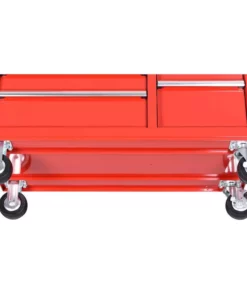 Husky 42 in. W x 18.1 in. D 8-Drawer Red Mobile Workbench Cabinet with Solid Wood Top -FixPro Store red husky mobile workbenches h42mwc8red 1d 1000