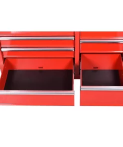 Husky 42 in. W x 18.1 in. D 8-Drawer Red Mobile Workbench Cabinet with Solid Wood Top -FixPro Store red husky mobile workbenches h42mwc8red 77 1000