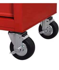 Husky 42 in. W x 18.1 in. D 8-Drawer Red Mobile Workbench Cabinet with Solid Wood Top -FixPro Store red husky mobile workbenches h42mwc8red c3 1000