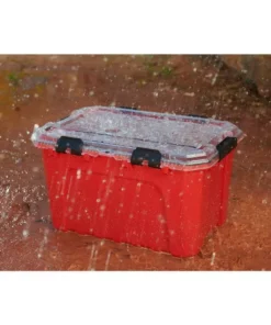 Husky 20-Gal. Professional Duty Waterproof Storage Container with Hinged Lid in Red 20 Husky 20-Gal. Professional Duty Waterproof Storage Container with Hinged Lid in Red -FixPro Store red husky storage bins 246842 44 1000