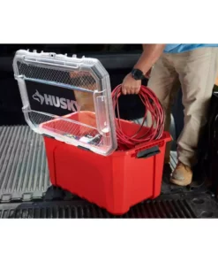 Husky 20-Gal. Professional Duty Waterproof Storage Container with Hinged Lid in Red 14 Husky 20-Gal. Professional Duty Waterproof Storage Container with Hinged Lid in Red -FixPro Store red husky storage bins 246842 e1 1000