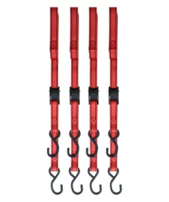 Husky 10 ft. x 1 in. Cam Buckle Tie-Down (Red) Straps with S Hook (4-Pack) -FixPro Store reds pinks husky cam buckle lashing straps fh0898t 31 1000