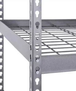 Husky 5-Tier Heavy Duty Steel Garage Storage Shelving Unit in Silver (48 in. W x 78 in. H x 24 in. D) -FixPro Store silver husky freestanding shelving units mr482478w5 44 1000