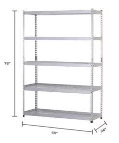 Husky 5-Tier Heavy Duty Steel Garage Storage Shelving Unit in Silver (48 in. W x 78 in. H x 24 in. D) -FixPro Store silver husky freestanding shelving units mr482478w5 a0 1000