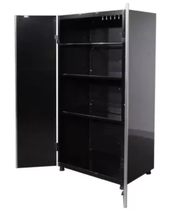 Husky Ready-to-Assemble 24-Gauge Steel Garage Gear Cabinet in Black (36 in. W x 72 in. H x 24 in. D) -FixPro Store smooth glossy black powder coating husky free standing cabinets g3624w us 1d 1000