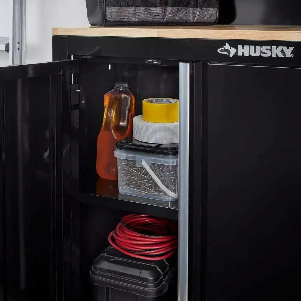 Husky 3-Piece Ready-to-Assemble Steel Garage Workstation in Black (26.6 in. W x 69.5 in. H x 19.5 in. D) 6 Husky 3-Piece Ready-to-Assemble Steel Garage Workstation in Black (26.6 in. W x 69.5 in. H x 19.5 in. D) - Image 4