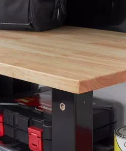 Husky 6-Piece Ready-to-Assemble Steel Garage Workstation in Black (53 in. W x 69.5 in. H x 19.5 in. D) -FixPro Store smooth glossy black powder coating husky garage storage systems g52006s1 us 40 1000