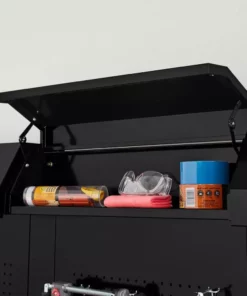 Husky 6-Piece Ready-to-Assemble Steel Garage Workstation in Black (53 in. W x 69.5 in. H x 19.5 in. D) -FixPro Store smooth glossy black powder coating husky garage storage systems g52006s1 us a0 1000