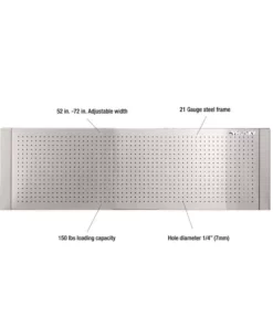 Husky 52 in. W to 72 in. W Adjustable Pegboard, Stainless Steel -FixPro Store stainless steel husky pegboards hoaa52jx1 1f 1000