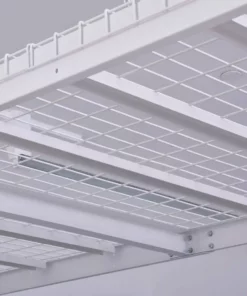 Husky Adjustable Height Overhead Ceiling Mount Garage Rack in White (42 in. H x 96 in. W x 32 in. D) -FixPro Store white husky overhead garage storage acr3296w p fa 1000