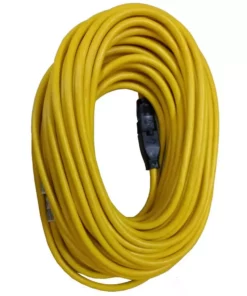 Husky 100 ft. 12/3 Extension Cord, Yellow -FixPro Store yellow husky general purpose cords hd 1004823555 4f 1000