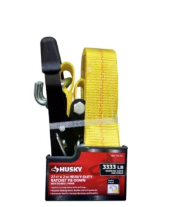 Husky 27 ft. x 2 in. Heavy-Duty Ratchet Tie-Down Strap with J Hook